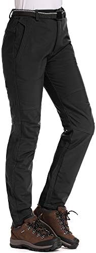 Asfixiado Women's Snow Ski Waterproof Fleece-Lined Soft Shell Insulated Hiking Pants Outdoor Winter Camping,Travel