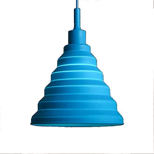 Eisa™ Foldable Silicon Shade Multi Design Hanging, pendent Light, Lamp, E27 Holder, Decorative Modern Look (Bulb Not Included) (Blue)