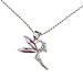 Embolden Jewelry Angel Fairy Pink Crystal Wings Pendant Tinkerbell Necklace for Princess Girls Women