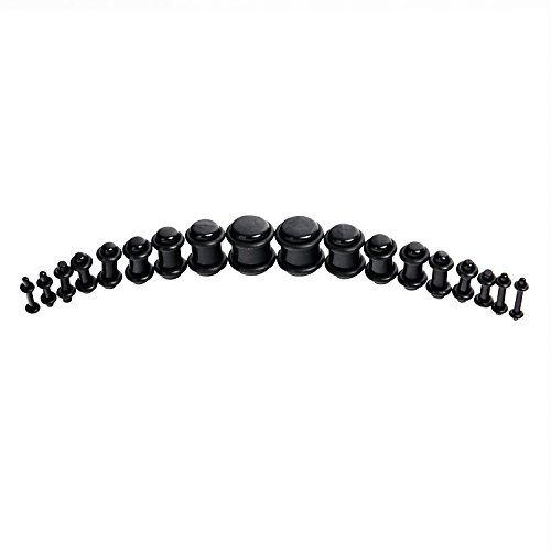 vcmart 12G-00G Ear Gauges Stretching Kit Tapers & Plugs Expanders Set UV Acrylic 28pcs - Thumbnail 3