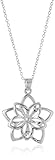 Sterling Silver Girl's Double Flower Pendant, 13.5