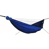 Lijuan Qin Travel Camping Hammock with Mosquito Net, Portable Single Parachute Swing Bed for Outdoor Backpacking, Camping, Travel, Beach, Yard