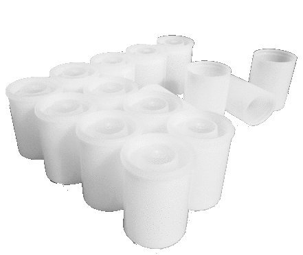Film Canisters: 15 Pack, Empty with Caps, White. 35MM.