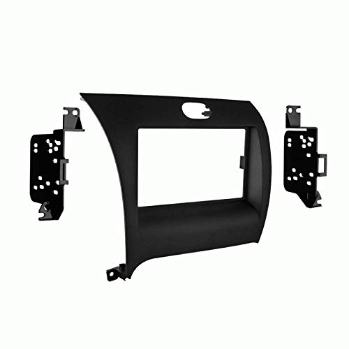 CarxtcDouble Din Install Car Stereo Dash Kit for a Aftermarket Radio Fits 2017-2018 Kia Forte, Forte 5 Trim Bezel is Painted Matte Black Replace Navigation