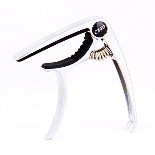 Leyeet Guitar Capo with Bridge Pin Remover Fit for Acoustic Guitar Ukulele Electric Guitar (Color : Silver)