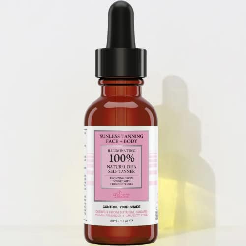 Sunless Tan Self Tanner Drops Customizable Gradual Glow Body and Face