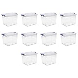 Sterilite 27 Quart Latch Box- Stadium Blue (Case of 10)