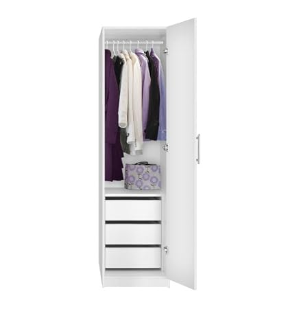 Alta Narrow Wardrobe Closet Right Door 3 Interior Drawers