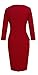 HOMEYEE Women's Chic Wear to Work Crew Neck Pencil Dress B228 (L, Red)