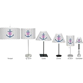 YouCustomizeIt Monogram Anchor 7" Drum Lamp with Shade Polyester (Personalized) 31MQYriVztL