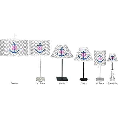 YouCustomizeIt Monogram Anchor 7" Drum Lamp with Shade Polyester (Personalized) 31MQYriVztL