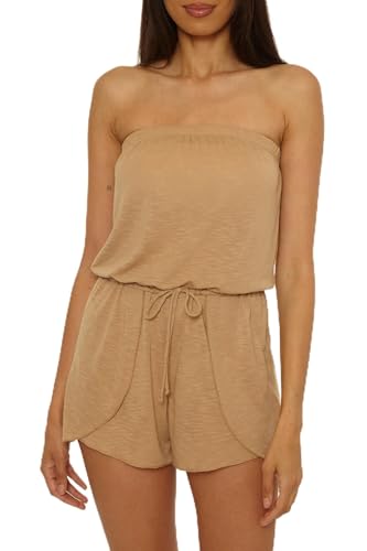BCA by Rebecca Virtue Oasis - Women's Bandeau Romper, Casual, Pull On, Beach Co…