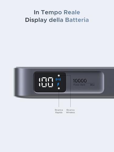 Magflow Qi2 25W Power Bank Magsafe 10000mAh USB C PD 30W (Grigio)