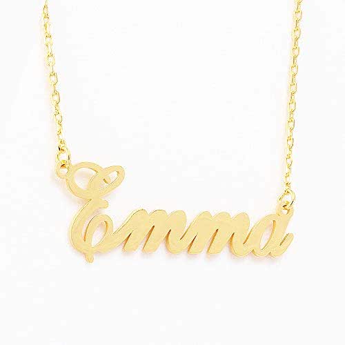 Emma name necklace, Sterling silver handwriting Pendant