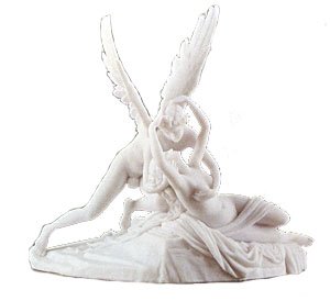 Eros (Cupid) & Psyche By Antonio Canova Greek Roman Mythology Lovers Statue, Marble Finish 11-inch