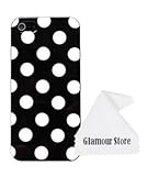 iPhone 6 Case, Black + White Polka Dot TPU Rubber Skin Case Cover for New Apple iPhone 6 4.7 inch With A Free Cleaning Cloth As a Gift