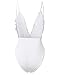 StyleDome Women Bodysuits Lace Backless Plunge V Neck Strap Halter Bodycon Babydoll White US 4