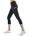THE GYM PEOPLE Thick High Waist Yoga Capris with Pockets, Tummy Control Workout Running Yoga Leggings for Women (Medium, Z- Capris Black)thumb 1