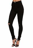 Vibrant Slit Knee High Waisted Solid Jeans