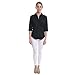 PIER 17 Button Down Shirts for Women Tailored, 3/4 Sleeve Shirt with Stretch - Semi Fitted for Slim, Fit Look - 97% Cotton and 3% Spandex - Lightweight and Soft Materials (Medium, Black)