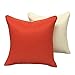 Vanteriam 2 Pack Decorative Outdoor Solid Waterproof Throw Pillow Cover with Piping, Accent Pillow case for Outdoor Patio Furniture Set, Square 18''x18'' Orange