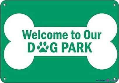 Jackgold Honey Novelty Warning Metal Tin Sign Welcome To Our Dog Park Pet Animal Sign Outdoor Security Farm yard Warning Decoratives Metal Aluminum Sign 8 X 12 INCH