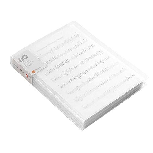 Hirkase Clear File Folders Protector Presentation Book Organizer Binder Office School Supplies for 100-Page Capacity for A4 and Letter Size Inserts Available for Report Sheets, Artworks(White)