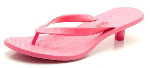 kitten heel jelly flip flops