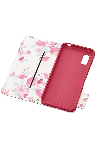 エレコム AQUOS wish3 (SH-53D) ケース 手帳型 薄型 軽量 花柄(ケース内側) UltraSlim Flowers ストラップホール付き [驚くほど薄くて軽い] ディープピンク PM-S233PLFUJPND