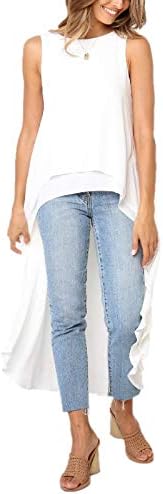 Women's Lantern Long Sleeve Tops High-Low Hem Tunic Round Neck Asymmetrical Irregular Hem Casual Blouse Shirt Dress