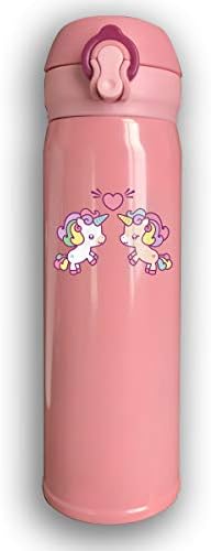 Unicorn Stainless Steel Mug Sports Water Bottle With Sport Cap For Hot And Cold, 17-Ounce