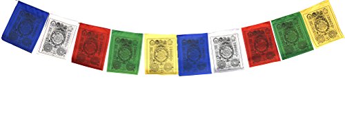 Mudra Crafts Tibetan Buddhist Indoor Outdoor Cotton Affirmation Windhorse Prayer Flags (Bhavacakra Wheel of Life)