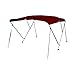 MSC 3 Bow 4 Bow Bimini Top Boat Cover with Rear Support Pole and Storage Boot(Burgundy, 3 Bow 6'L x 46