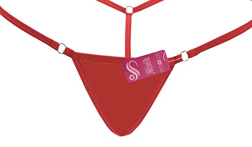 Deargirl Panty T Back G-string Thong for Women Cotton/lace (One Size(FITS MOST XS to M), Red Cotton)