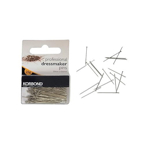 KORBOND Sewing Pins - Professional Dressmaker Fabric Pins - 25g