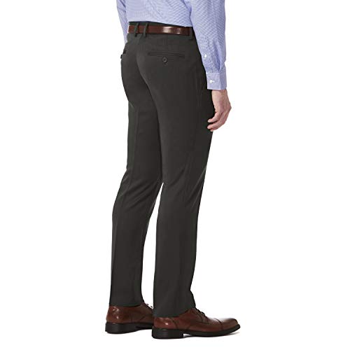 Cole REACTION mens Urban Heather Slim Fit Flat Front dress pants, Black, 36W x 29L US