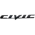 3D Raised Letters C-I-V-I-C Emblem Metal with Adhesive Backing Replacement for Rear Emblem Automotive Decoration(Matte Black)