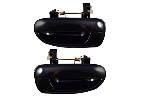 PT Auto Warehouse HY-3234S-RP - Outside Exterior Outer Door Handle, Smooth Black - Rear Left/Right Pair