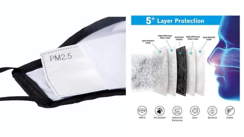 Mask Filters Face mask Filters Cloth Face Masks Reusable Face Mask Pocket Filter Activated Carbon Filters 5 Layers Replaceable Filters (Off-White, 50pcs)