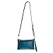 SEALINF Women's Cowhide Leather Clutch Handbag Small Shoulder Bag Purse (acid blue)