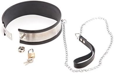 Rapture Novelties Steel Band Collar with Leash (Large) by Rapture Novelties