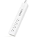 ONSMART USB Surge Protector Power Strip, 4 Multi Outlets with 4 USB Charging Ports, 3.4A Total Output-600J Surge Protector Power Bar, 6 ft Long UL Cord, Wall Mount-White…