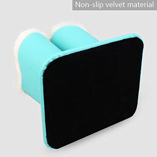 Tofun Eyeglasses Holder Stand Case,Light Blue PU Leather Plush Lined Protective Glasses Case for Desks Or Nightstands - Thumbnail 6