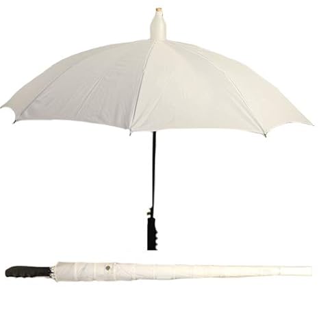Men and Women Water Dripping Proof Plastic Cover Folding Umbrella (White)