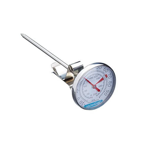 Kitchen Craft KCMILKTH Thermomètre à Mousse de Lait -10 á +100°C en Acier Inoxydable Argent, Acier Inoxydable, Argent, 9 x 12 x 16 cm