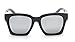 GAMT Sunglasses Tide Retro Trapezoid Frame Sun Glasses Fashion Eyewear Black Frame Silver Lens