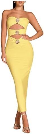 luli fama halter ring dress Luli Fama: Halter Ring Long Dress (L875F73-111) XS
