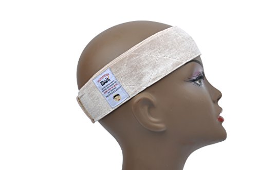 GEX Beauty Flexible Velvet Wig Grip Wig Band Scarf Head Hair Band Adjustable Fastern (Cream)