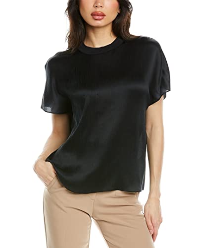 Vince Womens Rib Trim Flutter SLV,Black,Large