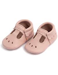 Freshly Picked Blush Mary Jane Soft Sole Leather Baby Moccasins,2 Infant M